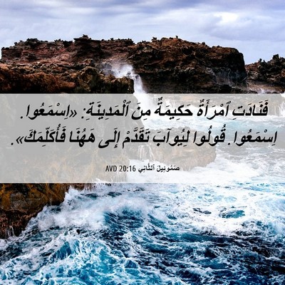 Picture 06 - صَمُوئِيلَ ٱلثَّانِي 20:16 AVD - فَنَادَتِ ٱمْرَأَةٌ - Bible Verse Picture