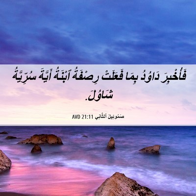 Picture 06 - صَمُوئِيلَ ٱلثَّانِي 21:11 AVD - فَأُخْبِرَ دَاوُدُ بِمَا - Bible Verse Picture