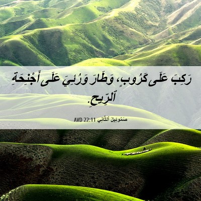Picture 06 - صَمُوئِيلَ ٱلثَّانِي 22:11 AVD - رَكِبَ عَلَى كَرُوبٍ، - Bible Verse Picture