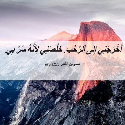 Picture 06 - صَمُوئِيلَ ٱلثَّانِي 22:20 AVD - أَخْرَجَنِي إِلَى - Bible Verse Picture