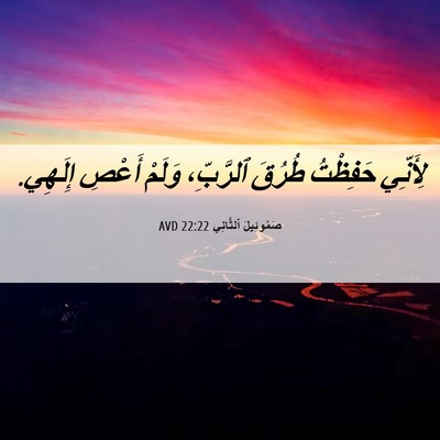Picture 06 - صَمُوئِيلَ ٱلثَّانِي 22:22 AVD - لِأَنِّي حَفِظْتُ طُرُقَ - Bible Verse Picture
