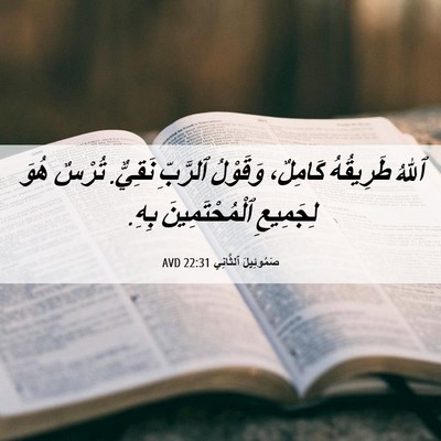 Picture 06 - صَمُوئِيلَ ٱلثَّانِي 22:31 AVD - ٱللهُ طَرِيقُهُ كَامِلٌ، - Bible Verse Picture
