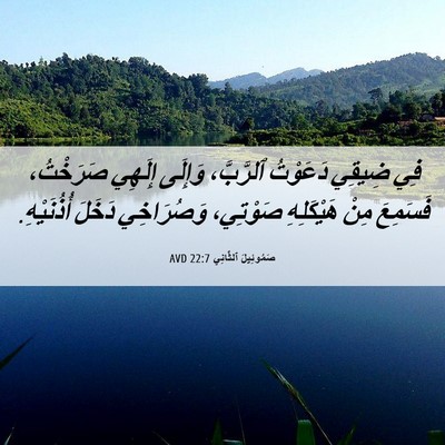 Picture 06 - صَمُوئِيلَ ٱلثَّانِي 22:7 AVD - فِي ضِيقِي دَعَوْتُ - Bible Verse Picture