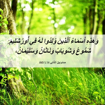 Picture 06 - صَمُوئِيلَ ٱلثَّانِي 5:14 AVD - وَهَذِهِ أَسْمَاءُ - Bible Verse Picture