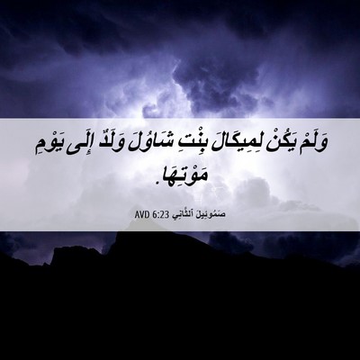 Picture 06 - صَمُوئِيلَ ٱلثَّانِي 6:23 AVD - وَلَمْ يَكُنْ لِمِيكَالَ - Bible Verse Picture