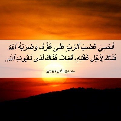Picture 06 - صَمُوئِيلَ ٱلثَّانِي 6:7 AVD - فَحَمِيَ غَضَبُ ٱلرَّبِّ - Bible Verse Picture