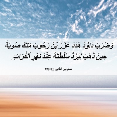 Picture 06 - صَمُوئِيلَ ٱلثَّانِي 8:3 AVD - وَضَرَبَ دَاوُدُ هَدَدَ - Bible Verse Picture