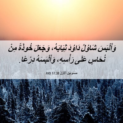 Picture 06 - صَمُوئِيلَ ٱلْأَوَّلُ 17:38 AVD - وَأَلْبَسَ شَاوُلُ - Bible Verse Picture