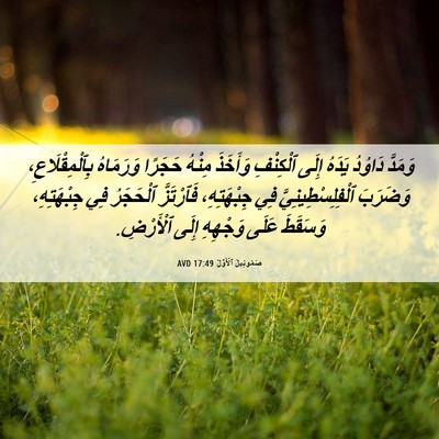 Picture 06 - صَمُوئِيلَ ٱلْأَوَّلُ 17:49 AVD - وَمَدَّ دَاوُدُ يَدَهُ - Bible Verse Picture