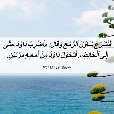 Picture 06 - صَمُوئِيلَ ٱلْأَوَّلُ 18:11 AVD - فَأَشْرَعَ شَاوُلُ - Bible Verse Picture