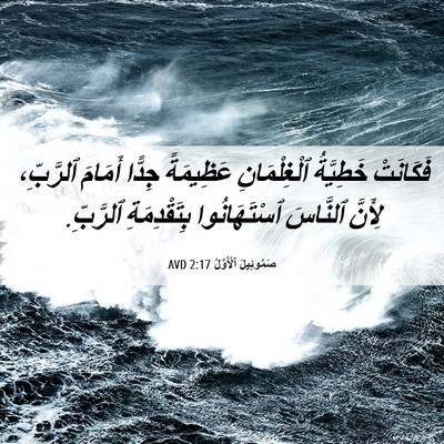Picture 06 - صَمُوئِيلَ ٱلْأَوَّلُ 2:17 AVD - فَكَانَتْ خَطِيَّةُ - Bible Verse Picture