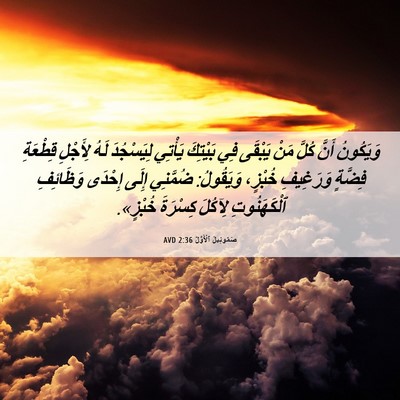 Picture 06 - صَمُوئِيلَ ٱلْأَوَّلُ 2:36 AVD - وَيَكُونُ أَنَّ كُلَّ مَنْ - Bible Verse Picture