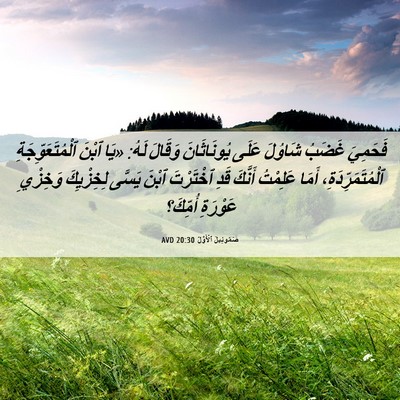 Picture 06 - صَمُوئِيلَ ٱلْأَوَّلُ 20:30 AVD - فَحَمِيَ غَضَبُ شَاوُلَ - Bible Verse Picture