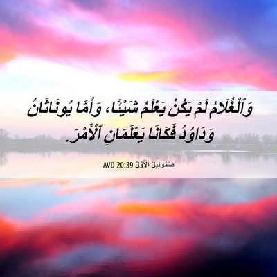 Picture 06 - صَمُوئِيلَ ٱلْأَوَّلُ 20:39 AVD - وَٱلْغُلَامُ لَمْ يَكُنْ - Bible Verse Picture