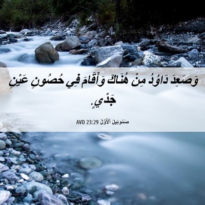 Picture 06 - صَمُوئِيلَ ٱلْأَوَّلُ 23:29 AVD - وَصَعِدَ دَاوُدُ مِنْ - Bible Verse Picture