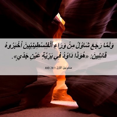 Picture 06 - صَمُوئِيلَ ٱلْأَوَّلُ 24:1 AVD - وَلَمَّا رَجَعَ شَاوُلُ - Bible Verse Picture