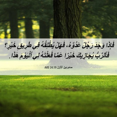 Picture 06 - صَمُوئِيلَ ٱلْأَوَّلُ 24:19 AVD - فَإِذَا وَجَدَ رَجُلٌ - Bible Verse Picture