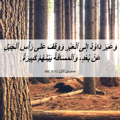 Picture 06 - صَمُوئِيلَ ٱلْأَوَّلُ 26:13 AVD - وَعَبَرَ دَاوُدُ إِلَى - Bible Verse Picture