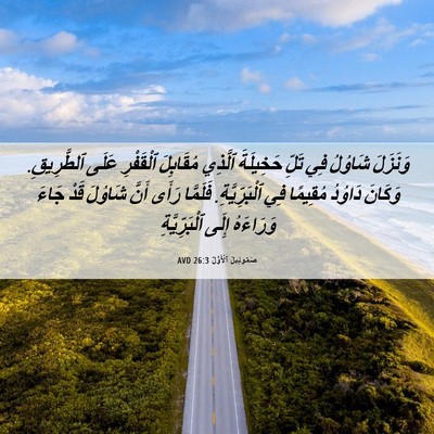 Picture 06 - صَمُوئِيلَ ٱلْأَوَّلُ 26:3 AVD - وَنَزَلَ شَاوُلُ فِي تَلِّ - Bible Verse Picture