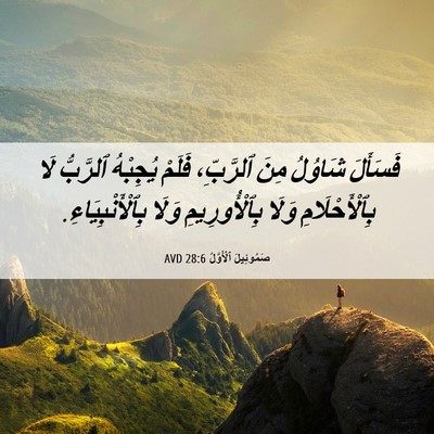 Picture 06 - صَمُوئِيلَ ٱلْأَوَّلُ 28:6 AVD - فَسَأَلَ شَاوُلُ مِنَ - Bible Verse Picture