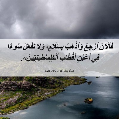 Picture 06 - صَمُوئِيلَ ٱلْأَوَّلُ 29:7 AVD - فَٱلْآنَ ٱرْجِعْ - Bible Verse Picture