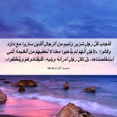 Picture 06 - صَمُوئِيلَ ٱلْأَوَّلُ 30:22 AVD - فَأَجَابَ كُلُّ رَجُلٍ - Bible Verse Picture