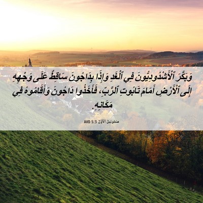 Picture 06 - صَمُوئِيلَ ٱلْأَوَّلُ 5:3 AVD - وَبَكَّرَ - Bible Verse Picture