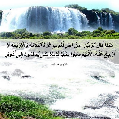 Picture 06 - عَامُوس 1:6 AVD - هَكَذَا قَالَ ٱلرَّبُّ: - Bible Verse Picture
