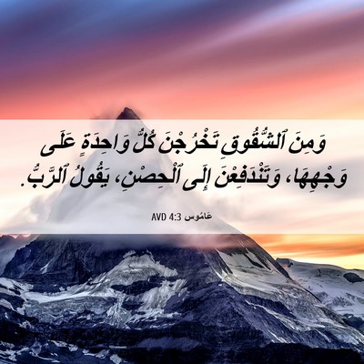 Picture 06 - عَامُوس 4:3 AVD - وَمِنَ ٱلشُّقُوقِ - Bible Verse Picture