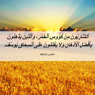 Picture 06 - عَامُوس 6:6 AVD - ٱلشَّارِبُونَ مِنْ - Bible Verse Picture