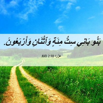 Picture 06 - عَزْرَا 2:10 AVD - بَنُو بَانِي سِتُّ مِئَةٍ - Bible Verse Picture