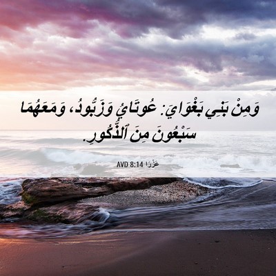 Picture 06 - عَزْرَا 8:14 AVD - وَمِنْ بَنِي بَغْوَايَ: - Bible Verse Picture