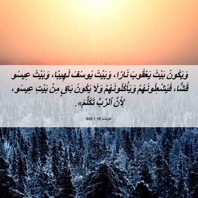 Picture 06 - عُوبَدْيَا 1:18 AVD - وَيَكُونُ بَيْتُ - Bible Verse Picture