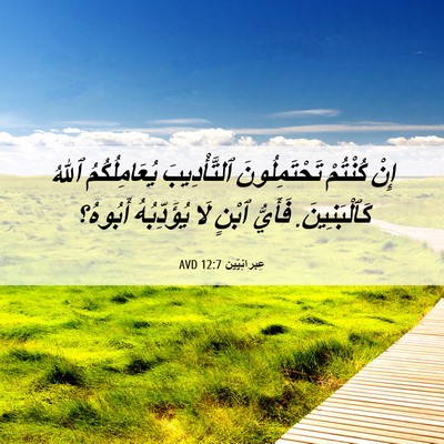Picture 06 - عِبرانِيّين 12:7 AVD - إِنْ كُنْتُمْ - Bible Verse Picture