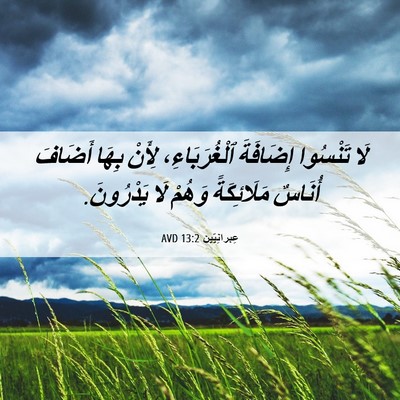 Picture 06 - عِبرانِيّين 13:2 AVD - لَا تَنْسُوا إِضَافَةَ - Bible Verse Picture