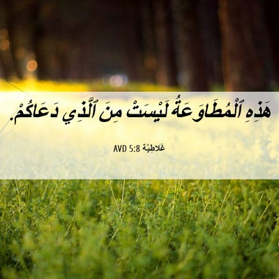 Picture 06 - غَلاطِيَّة 5:8 AVD - هَذِهِ ٱلْمُطَاوَعَةُ - Bible Verse Picture