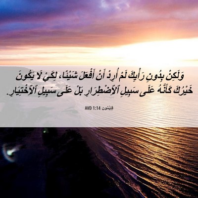 Picture 06 - فِلِيْمُون 1:14 AVD - وَلَكِنْ بِدُونِ رَأْيِكَ - Bible Verse Picture