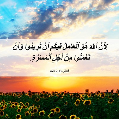 Picture 06 - فِيلِبِّي 2:13 AVD - لِأَنَّ ٱللهَ هُوَ - Bible Verse Picture