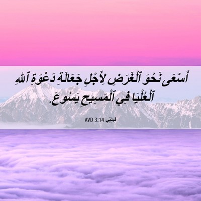 Picture 06 - فِيلِبِّي 3:14 AVD - أَسْعَى نَحْوَ ٱلْغَرَضِ - Bible Verse Picture