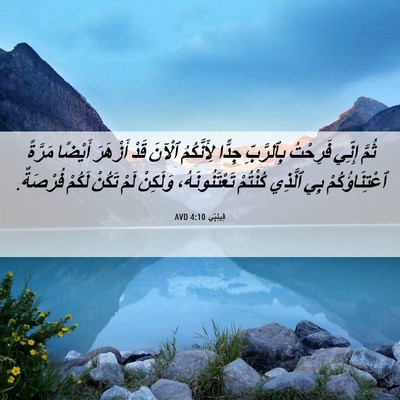 Picture 06 - فِيلِبِّي 4:10 AVD - ثُمَّ إِنِّي فَرِحْتُ - Bible Verse Picture