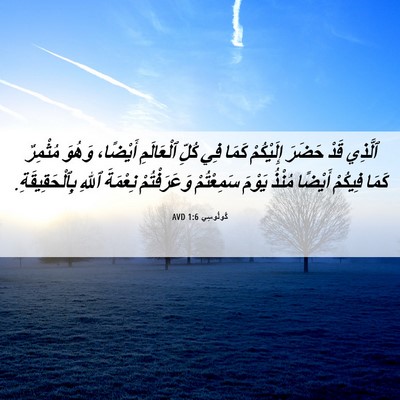 Picture 06 - كُولُوسِي 1:6 AVD - ٱلَّذِي قَدْ حَضَرَ - Bible Verse Picture