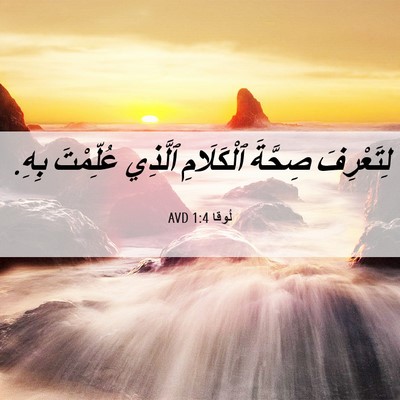 Picture 06 - لُوقا 1:4 AVD - لِتَعْرِفَ صِحَّةَ - Bible Verse Picture