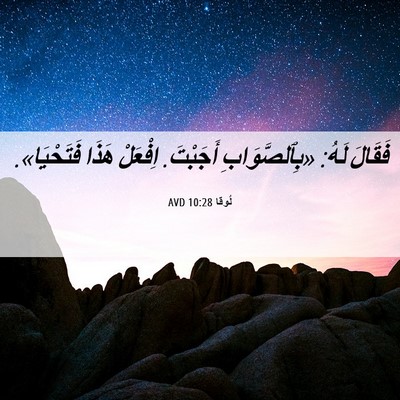 Picture 06 - لُوقا 10:28 AVD - فَقَالَ لَهُ: - Bible Verse Picture