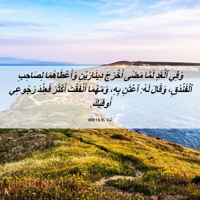 Picture 06 - لُوقا 10:35 AVD - وَفِي ٱلْغَدِ لَمَّا مَضَى - Bible Verse Picture