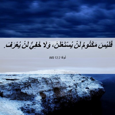 Picture 06 - لُوقا 12:2 AVD - فَلَيْسَ مَكْتُومٌ لَنْ - Bible Verse Picture
