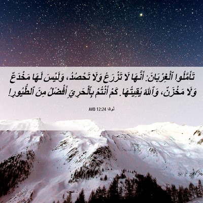 Picture 06 - لُوقا 12:24 AVD - تَأَمَّلُوا ٱلْغِرْبَانَ: - Bible Verse Picture