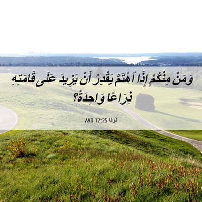 Picture 06 - لُوقا 12:25 AVD - وَمَنْ مِنْكُمْ إِذَا - Bible Verse Picture