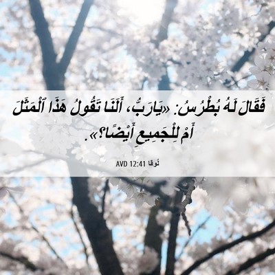 Picture 06 - لُوقا 12:41 AVD - فَقَالَ لَهُ بُطْرُسُ: - Bible Verse Picture