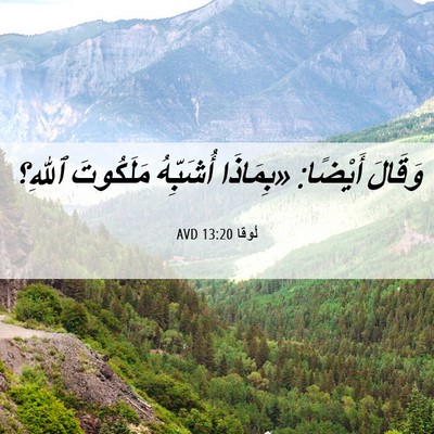 Picture 06 - لُوقا 13:20 AVD - وَقَالَ أَيْضًا: «بِمَاذَا - Bible Verse Picture