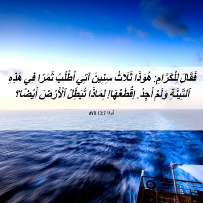 Picture 06 - لُوقا 13:7 AVD - فَقَالَ لِلْكَرَّامِ: - Bible Verse Picture